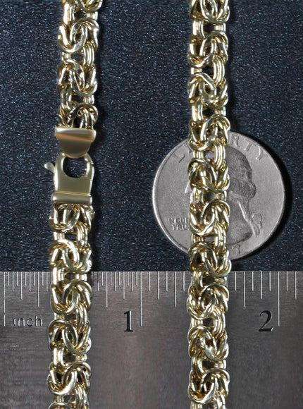 14k Yellow Gold Byzantine Motif Chain Necklace