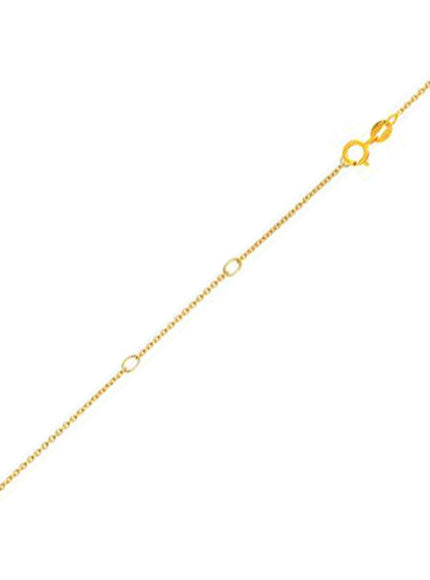 Double Extendable Diamond Cut Cable Chain in 14k Yellow Gold (0.68mm)