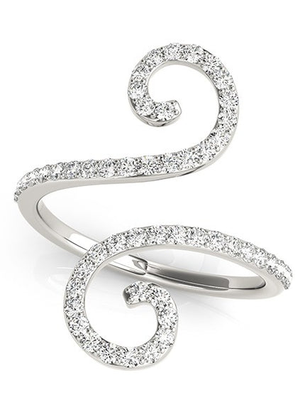 14k White Gold Diamond Open Flourish Style Ring (1/2 cttw)
