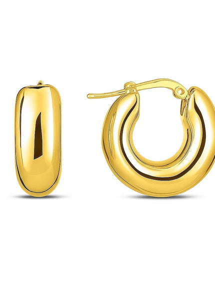 14k Yellow Gold Small Puffy Hoops