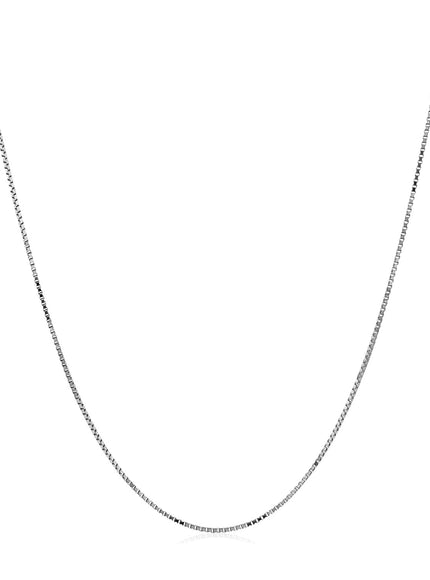 Double Extendable Box Chain in 14k White Gold (0.6mm)