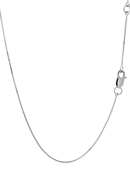 Double Extendable Box Chain in 14k White Gold (0.6mm)