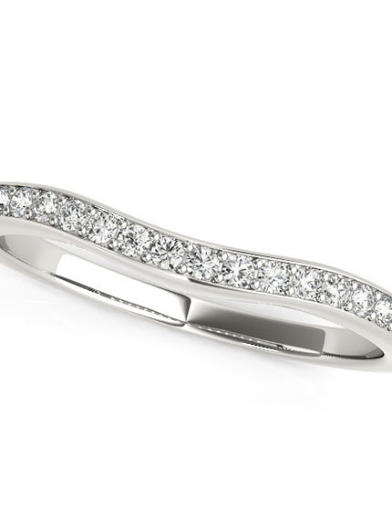 14k White Gold Curved Diamond Wedding Ring (1/4 cttw)