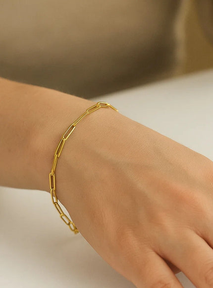 10K Yellow Gold Paperclip Bracelet (2.5mm)