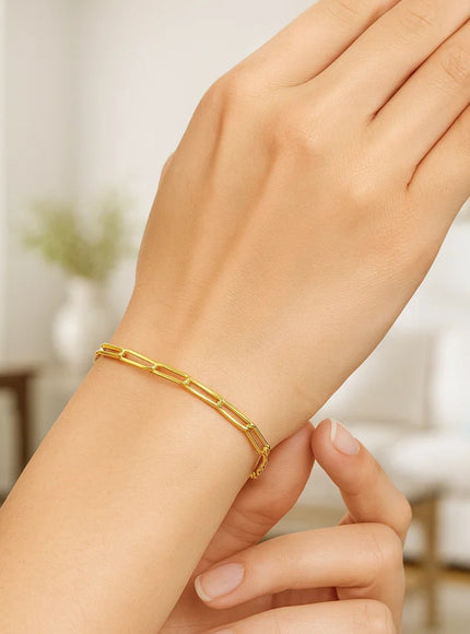 10K Yellow Gold Paperclip Bracelet (2.5mm)