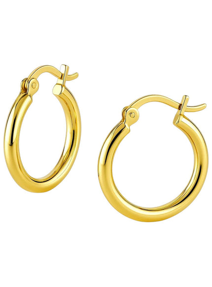 10k Yellow Gold Polished Hoop Earrings (15 mm)