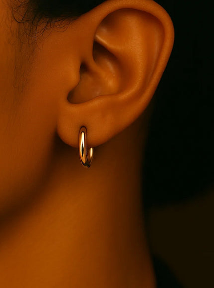 10k Yellow Gold Polished Hoop Earrings (15 mm)