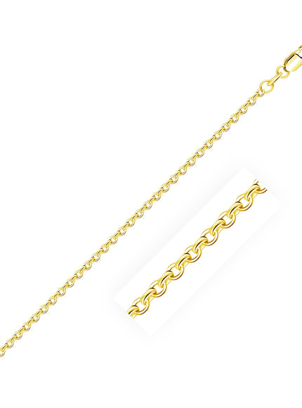 18k Yellow Gold Diamond Cut Cable Link Chain 1.9mm