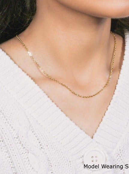 18k Yellow Gold Diamond Cut Cable Link Chain 1.9mm