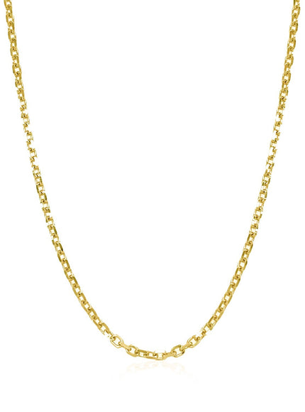 18k Yellow Gold Diamond Cut Cable Link Chain 1.9mm