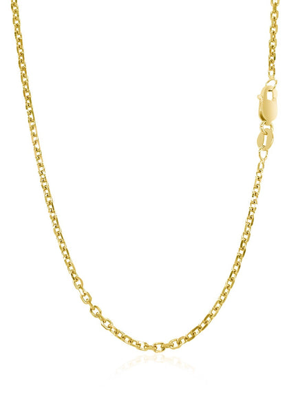 18k Yellow Gold Diamond Cut Cable Link Chain 1.9mm