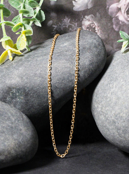 18k Yellow Gold Diamond Cut Cable Link Chain 1.9mm