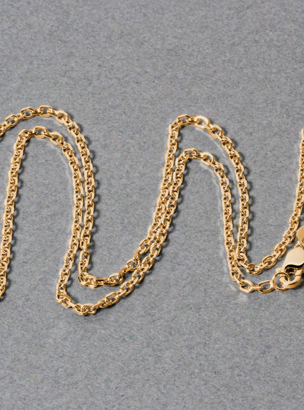 18k Yellow Gold Diamond Cut Cable Link Chain 1.9mm