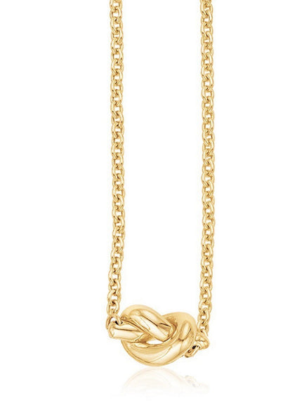 14k Yellow Gold Chain Necklace with Polished Knot