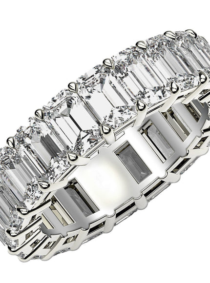 Emerald Cut Lab Grown Diamond Eternity Ring in 14k White Gold (7 cttw FG/VS2)