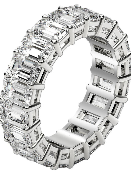 Emerald Cut Lab Grown Diamond Eternity Ring in 14k White Gold (7 cttw FG/VS2)