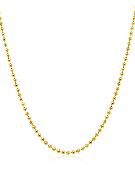 14k Yellow Gold Bead Chain 1.5mm