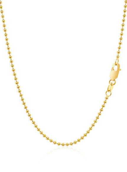 14k Yellow Gold Bead Chain 1.5mm