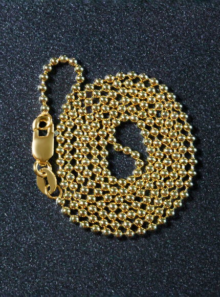 14k Yellow Gold Bead Chain 1.5mm