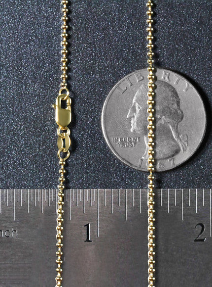 14k Yellow Gold Bead Chain 1.5mm