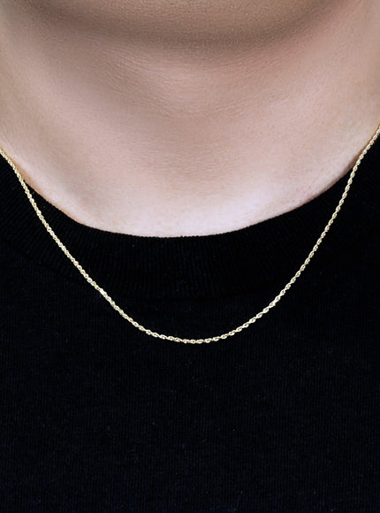 10k Yellow Gold Solid Diamond Cut Rope Chain 1.4mm