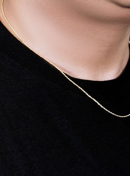 10k Yellow Gold Solid Diamond Cut Rope Chain 1.4mm