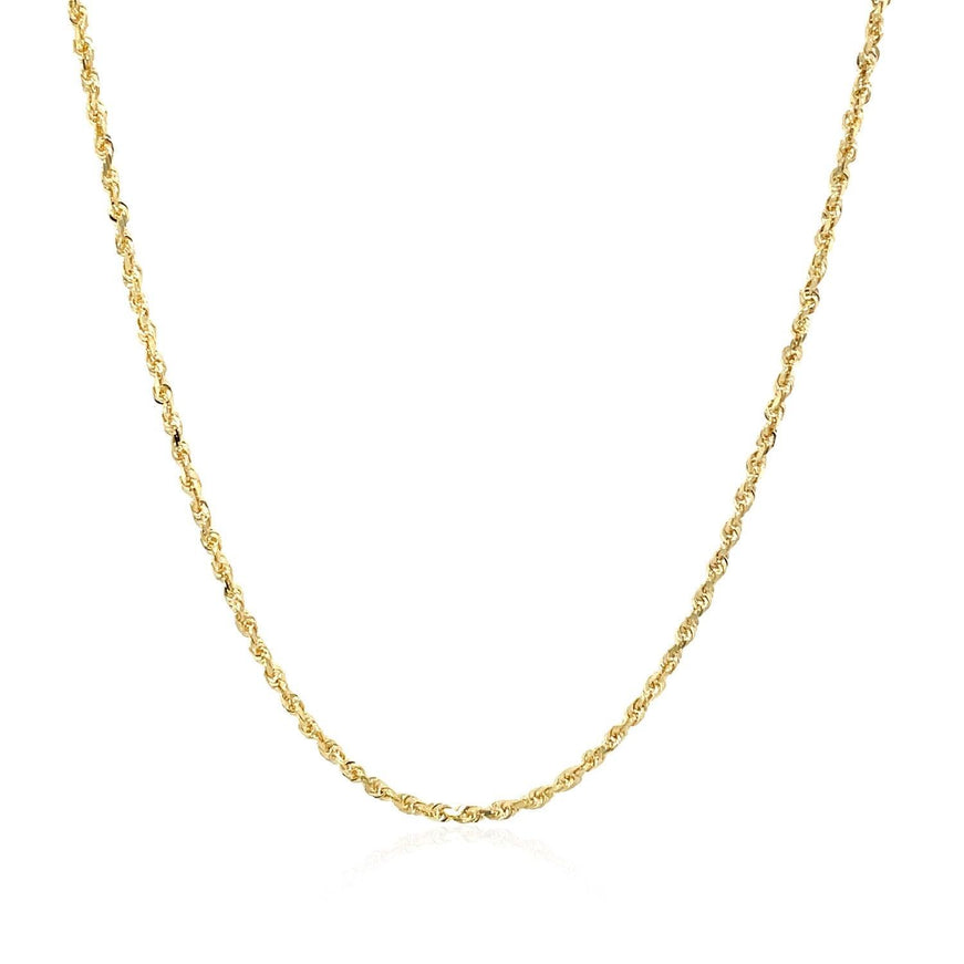 10k Yellow Gold Solid Diamond Cut Rope Chain 1.4mm - Ellie Belle