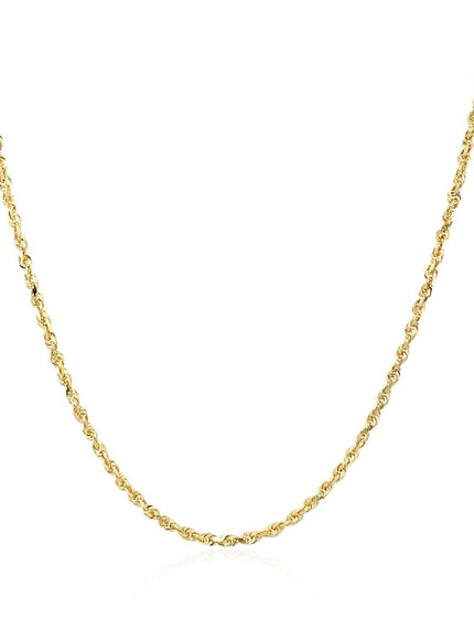 10k Yellow Gold Solid Diamond Cut Rope Chain 1.4mm - Ellie Belle