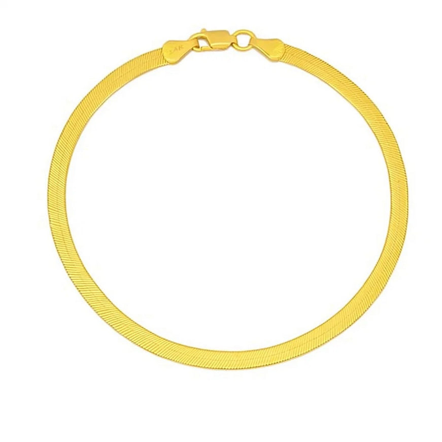 1.5mm 14k Yellow Gold Super Flex Herringbone Bracelet