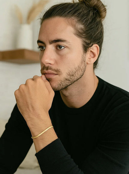 1.5mm 14k Yellow Gold Super Flex Herringbone Bracelet