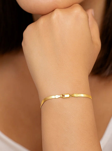 1.5mm 14k Yellow Gold Super Flex Herringbone Bracelet