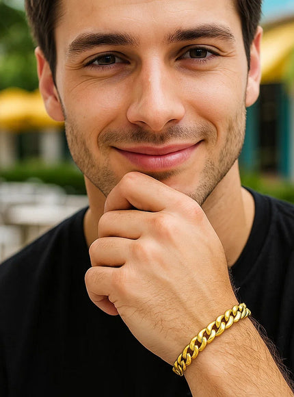 8.0mm 10k Yellow Gold Light Miami Cuban Bracelet