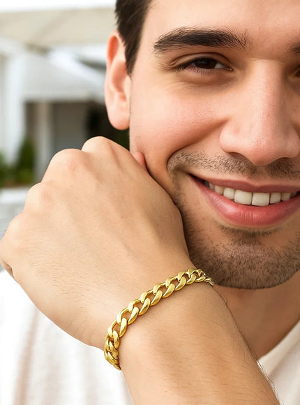 8.0mm 10k Yellow Gold Light Miami Cuban Bracelet