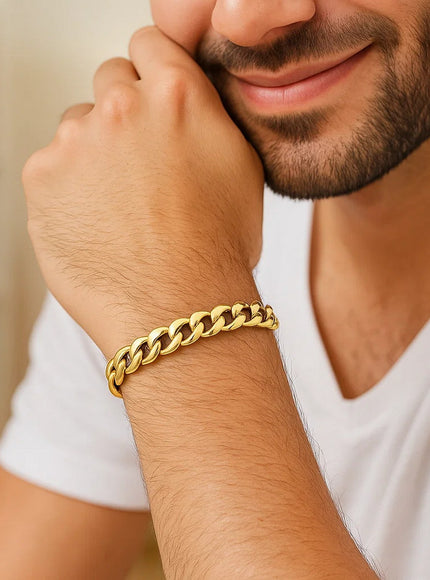 8.0mm 10k Yellow Gold Light Miami Cuban Bracelet