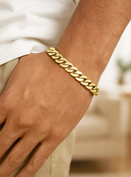 8.0mm 10k Yellow Gold Light Miami Cuban Bracelet