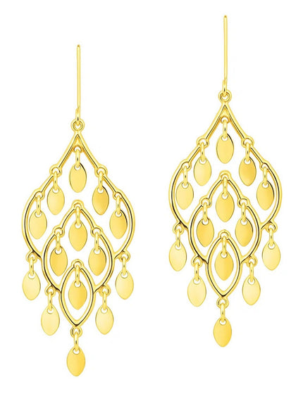 14K Yellow Gold Polished Chandelier Earring