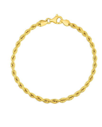 Silk Rope Chain Bracelet in 14k Yellow Gold (3.0 mm)