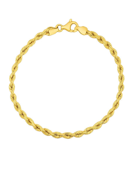 Silk Rope Chain Bracelet in 14k Yellow Gold (3.0 mm)