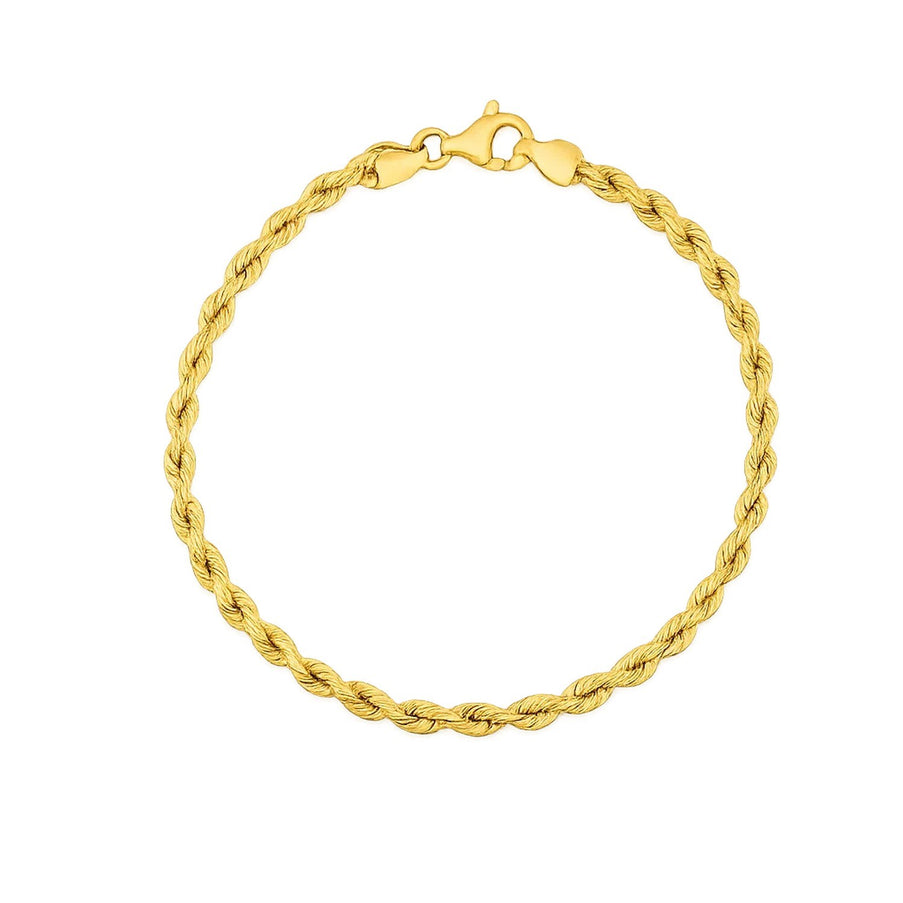 Silk Rope Chain Bracelet in 14k Yellow Gold (3.0 mm)