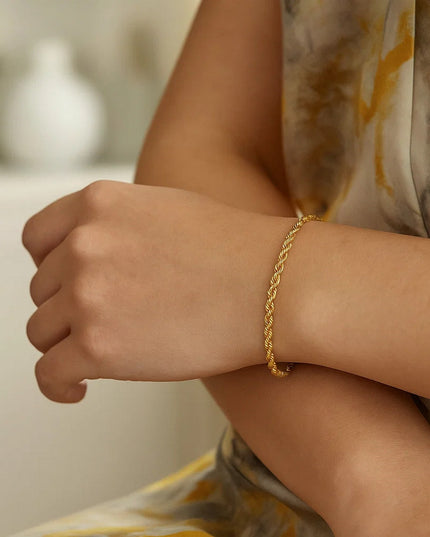 Silk Rope Chain Bracelet in 14k Yellow Gold (3.0 mm)