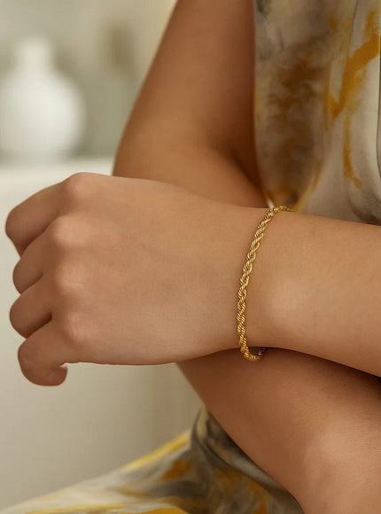 Silk Rope Chain Bracelet in 14k Yellow Gold (3.0 mm)