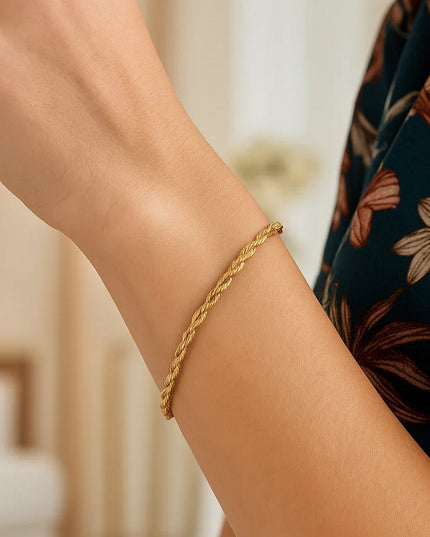 Silk Rope Chain Bracelet in 14k Yellow Gold (3.0 mm)
