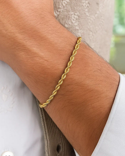 Silk Rope Chain Bracelet in 14k Yellow Gold (3.0 mm)