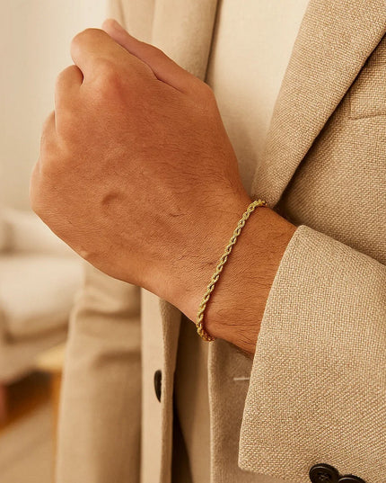 Silk Rope Chain Bracelet in 14k Yellow Gold (3.0 mm)