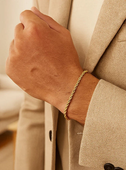 Silk Rope Chain Bracelet in 14k Yellow Gold (3.0 mm)