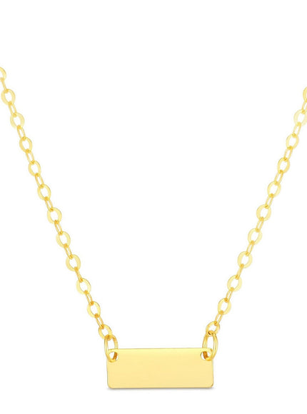 14k Yellow Gold Polished Mini Bar Necklace