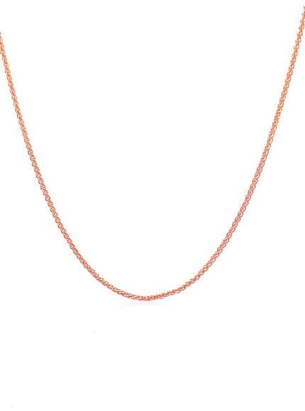 14k Rose Gold Round Wheat Chain 1.0mm