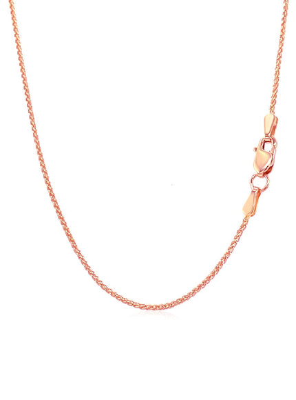 14k Rose Gold Round Wheat Chain 1.0mm