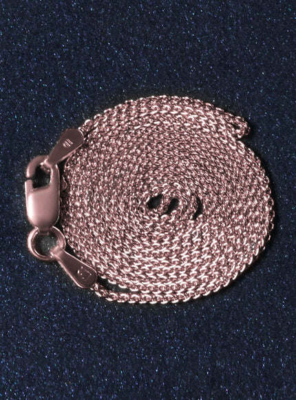 14k Rose Gold Round Wheat Chain 1.0mm