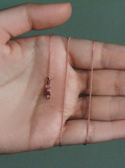 14k Rose Gold Round Wheat Chain 1.0mm